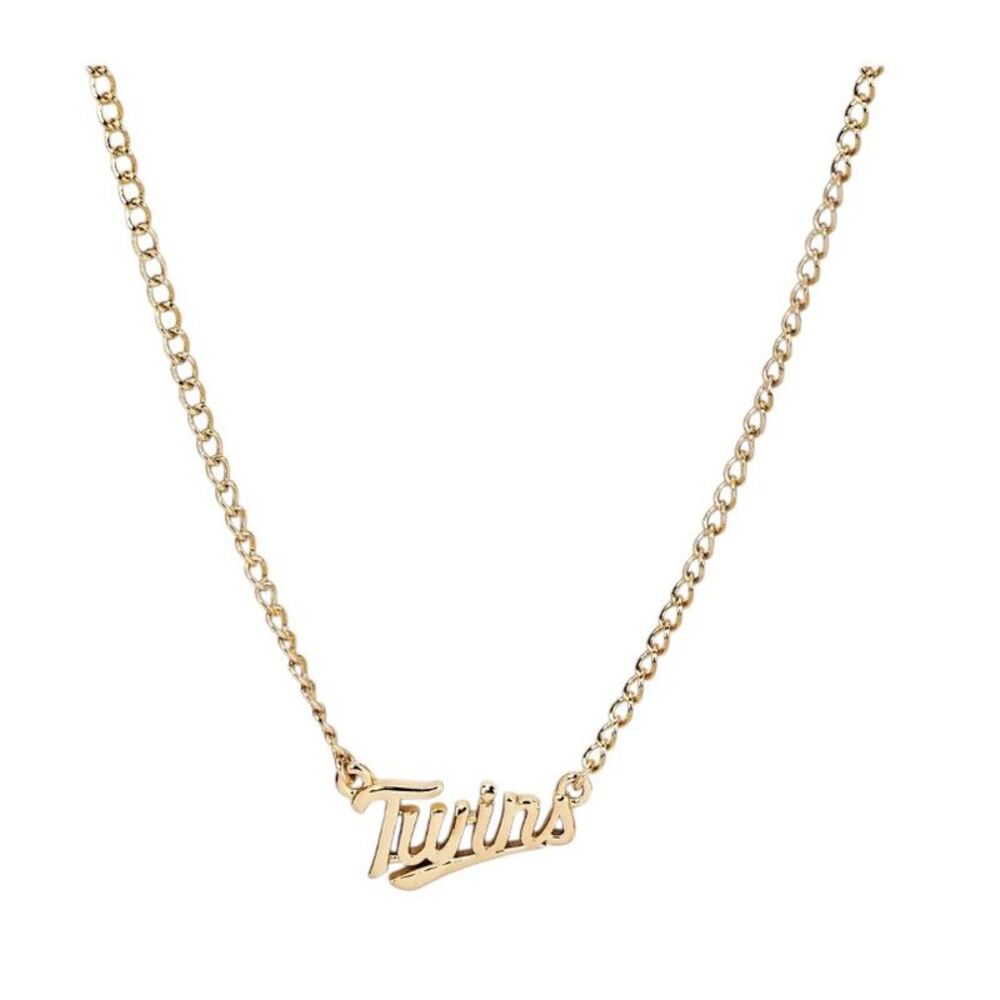 Bijoux Sport by Luv Aj MLB Gold Plated Brass Nameplate Necklace Minnesota Twins